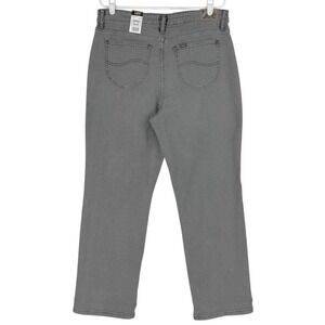 Lee Women's Straight Leg High Rise Stretch Washed Black Denim Jeans Size 16M NWT